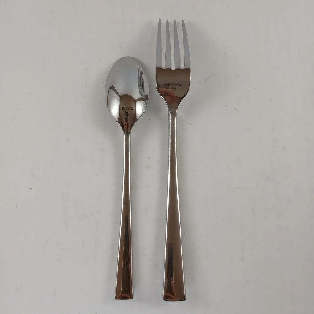 Rockford Dinner Fork & Teaspoon Lot Mikasa 18/0 Stainless Glossy Flatware Set